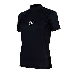 Dámské lycrové triko Aqua Lung RASHGUARD SLIM FIT černá krátký rukáv