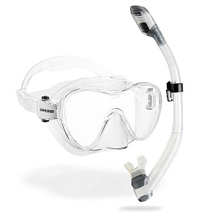 Šnorchlovací set Cressi F1 a šnorchl SUPERNOVA DRY - transparent