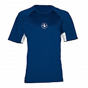 Pánské lycrové triko Aqua Lung LOOSE FIT modrá/bílá krátký rukáv